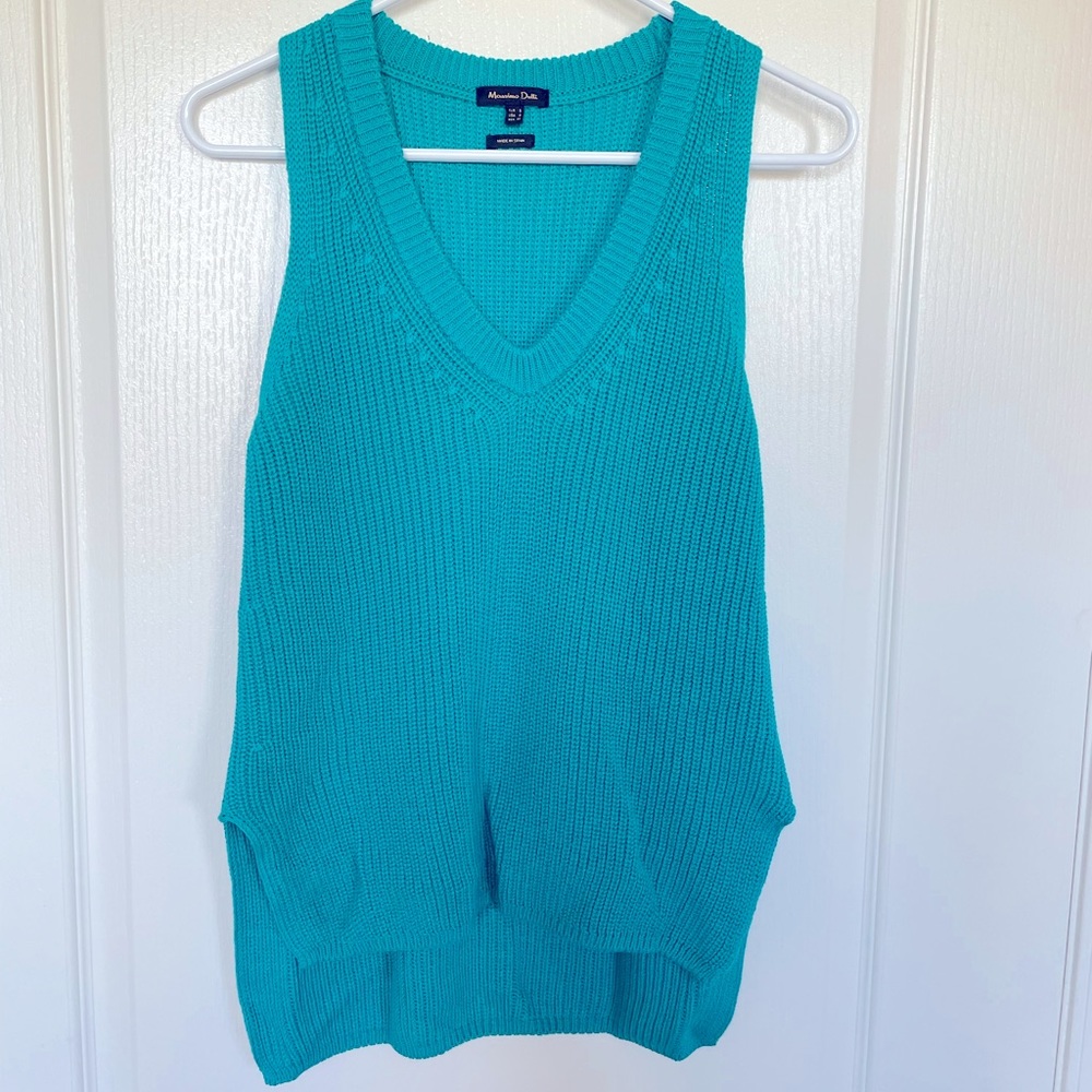 Massimo Dutti Knitted bright Blue Small Cute Asymmetric Too